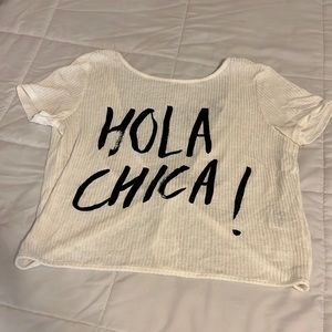 Hola chica T shirt with tie back